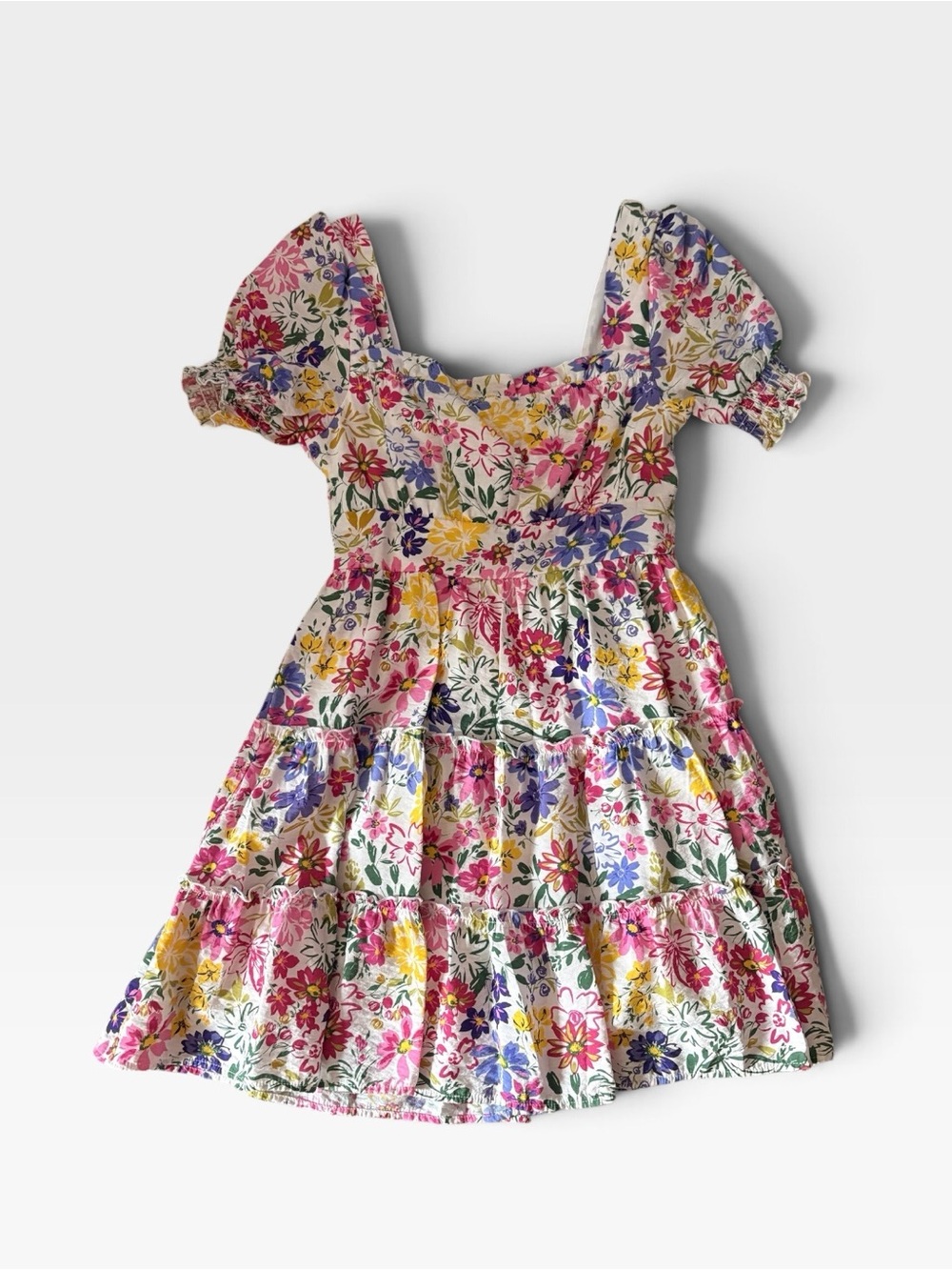 Blu Pepper Floral Tiered Puff Sleeve Cottagecore Dress Medium